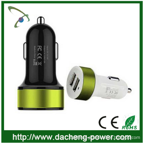 Promotional dual port usb car charger with intelligent IC chip 5V 3.1A